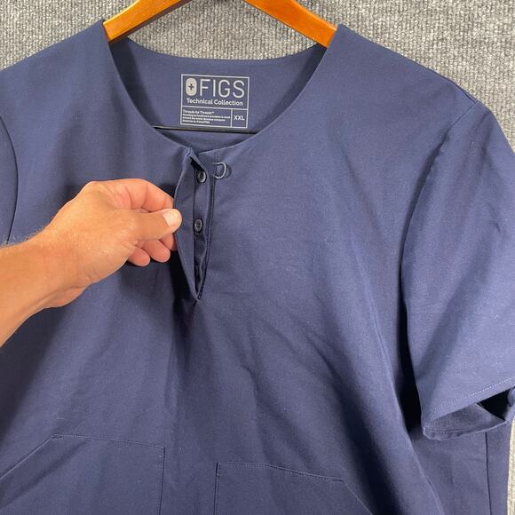 Figs Technical Rafaela Scrub Top Women's XXL Blue Medical Nursing Uniform READ - Picture 4 of 11